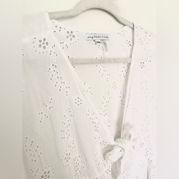 Young Fabulous & Broke Eyelet Kaftan Maxi Dress Bow Beach Cover Up Boho Cruise - Picture 3 of 6